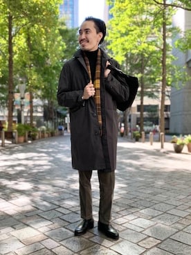 「green label relaxing（グリーンレーベルリラクシング）のレザー メッシュ 30 ベルト（ベルト）」を使った、kojima_nさん（メンズ・175cm）の秋コーディネート