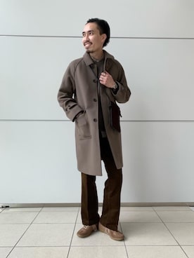 「green label relaxing（グリーンレーベルリラクシング）のアイテム（ステンカラーコート）」を使った、kojima_nさん（メンズ・175cm）の秋コーディネート