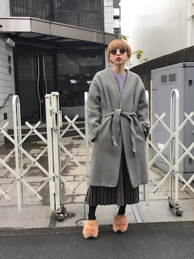 「OSMOSIS（オズモーシス）のアイテム（シューズ）」を使った、OZAWA  さん（レディース・158cm）の冬コーディネート