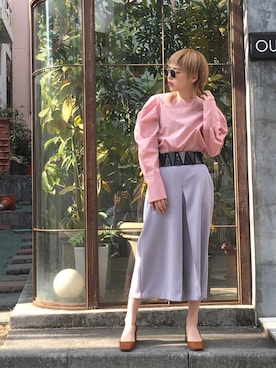 「OUTRO SOL（アウトロ ソル）のアイテム」を使った、OZAWA  さん（レディース・158cm）の冬コーディネート