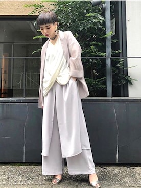 「アイテム（テーラードジャケット）」を使った、OZAWA  さん（レディース・158cm）の夏コーディネート