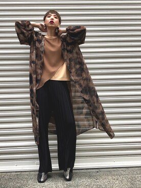 「OSMOSIS（オズモーシス）のアイテム（シャツワンピース）」を使った、OZAWA  さん（レディース・158cm）の秋コーディネート