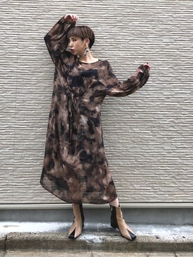 「OSMOSIS（オズモーシス）のアイテム（シャツワンピース）」を使った、OZAWA  さん（レディース・158cm）の秋コーディネート