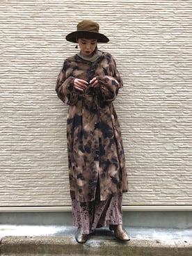「OSMOSIS（オズモーシス）のアイテム（シャツワンピース）」を使った、OZAWA  さん（レディース・158cm）の秋コーディネート
