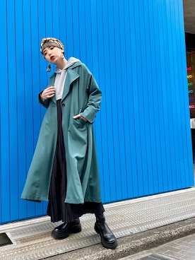 「OSMOSIS（オズモーシス）のアイテム（その他アウター）」を使った、OZAWA  さん（レディース・158cm）の冬コーディネート