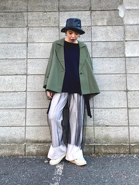 「OSMOSIS（オズモーシス）のアイテム（ジャケット/アウター）」を使った、OZAWA  さん（レディース・158cm）の冬コーディネート