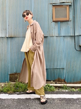 「OSMOSIS（オズモーシス）のアイテム（シャツワンピース）」を使った、OZAWA  さん（レディース・158cm）の春コーディネート