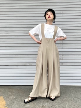 「OSMOSIS（オズモーシス）のアイテム（オールインワン・サロペット）」を使った、OZAWA  さん（レディース・158cm）の春コーディネート