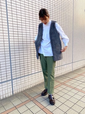 「THE RERACS（ザ・リラクス）のアイテム（その他アウター）」を使った、SEKIさん（レディース・172cm）の秋コーディネート