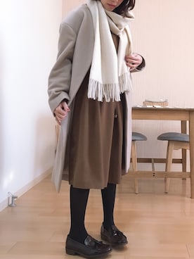 「HARUTA」｜「アイテム（その他アウター）」を使った、こなゆきさん（レディース・152cm）の冬コーディネート