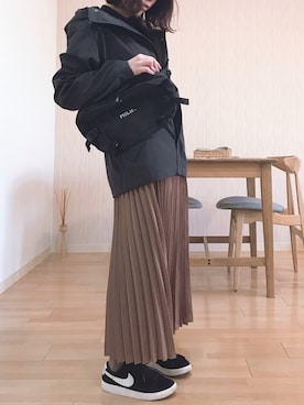 「チョコ色に染まれ」｜「アイテム（マウンテンパーカー）」を使った、こなゆきさん（レディース・152cm）の冬コーディネート