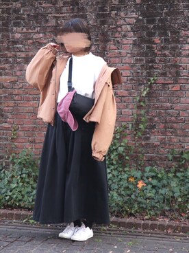 mikoさんの「タックギャザーロングスカート」を使ったコーディネート