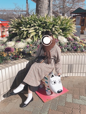 「レトロ」｜「アイテム（チェスターコート）」を使った、mikoさん（レディース・164cm）の冬コーディネート
