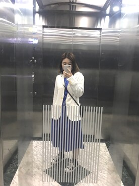 「アイテム（フォーマルスーツ/小物、ホワイト系）」を使った、任Rachel是老板さん（レディース・162cm）の春コーディネート