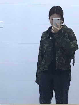 「学校」｜「アイテム（ブルゾン）」を使った、任Rachel是老板さん（レディース・162cm）の春コーディネート
