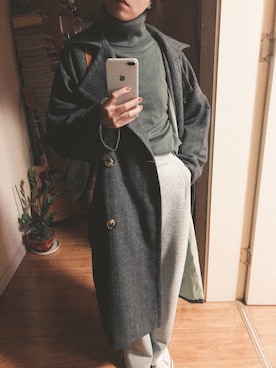 「MEDE19F（メデジュウキュウ）のアイテム（チェスターコート）」を使った、verb_ooさん（レディース・159cm）の秋コーディネート