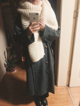 「MEDE19F（メデジュウキュウ）のアイテム（チェスターコート）」を使った、verb_ooさん（レディース・159cm）の秋コーディネート