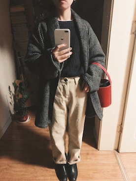 「haco!（ハコ）のアイテム（チェスターコート）」を使った、verb_ooさん（レディース・159cm）の冬コーディネート