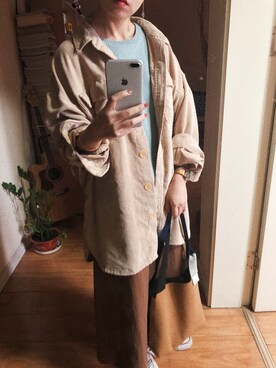 「TODAYFUL（トゥデイフル）のコーデュロイシャツ（シャツ/ブラウス）」を使った、verb_ooさん（レディース・159cm）の春コーディネート