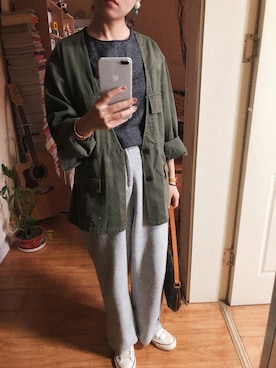 「TODAYFUL（トゥデイフル）のアイテム（ノーカラージャケット）」を使った、verb_ooさん（レディース・159cm）の春コーディネート