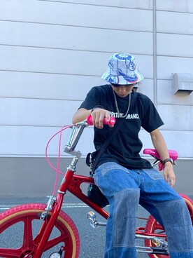 「CANTON（キャントン）のアイテム」を使った、ぷみさん（メンズ・165cm）の夏コーディネート