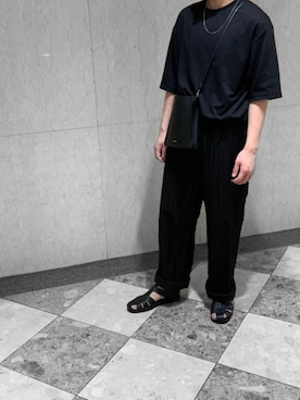 「HALISON（ハリソン）のアイテム（サンダル）」を使った、Shintaro Matsumotoさん（メンズ・171cm）の夏コーディネート
