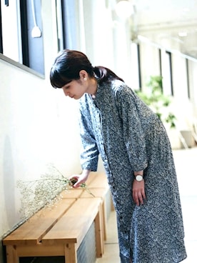 「ポニーテール」｜「アイテム（シャツワンピース）」を使った、mika ○さん（レディース・158cm）の秋コーディネート