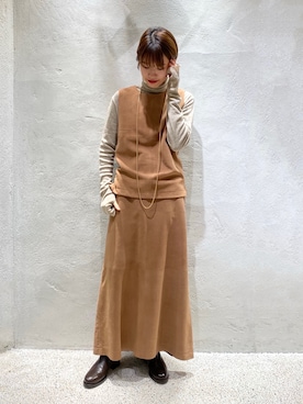 「Curensology（カレンソロジー）のアイテム（ニット/セーター）」を使った、shiho katoriさん（レディース・165cm）の冬コーディネート