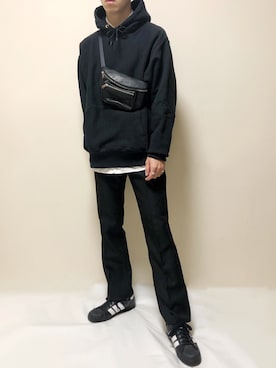 「Wrangler（ラングラー）の【Wrangler】　WRANCHER DRESS JEAN  5P（その他パンツ、ブラック系）」を使った、はるさん（メンズ・177cm）の春コーディネート