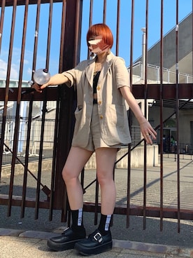 「ライブ」｜「アイテム（セットアップ）」を使った、Mayuさん（レディース・155cm）の夏コーディネート