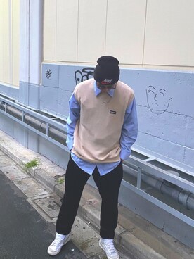 「WARP（ワープ）のアイテム」を使った、ゆーまーる／Yuma Akutsuさん（メンズ・175cm）の春コーディネート