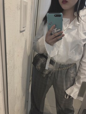 「アイテム（ボディバッグ/ウエストポーチ、シルバー系）」を使った、hirokaaaaaayaさん（レディース・155cm）の夏コーディネート