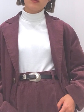 「archives（アルシーヴ）のアイテム（スラックス）」を使った、アイリさん（レディース・155cm）の秋コーディネート
