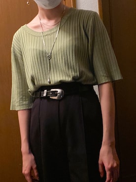 「EMODA」｜「アイテム（スラックス）」を使った、アイリさん（レディース・155cm）の夏コーディネート