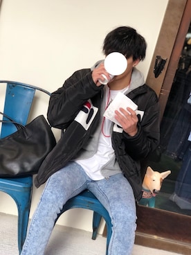 「FILA（フィラ）のアイテム（ブルゾン）」を使った、chy.sさん（メンズ・180cm）の冬コーディネート
