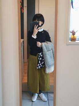 「ミナペルホネン」｜「アイテム（アクセサリー）」を使った、okonomixさん（レディース・158cm）の冬コーディネート