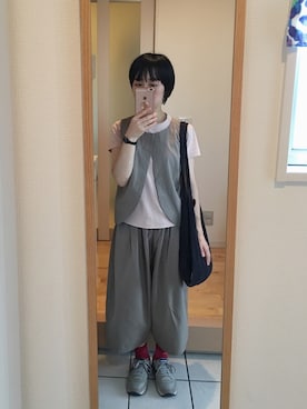 「Handmade（ハンドメイド）のアイテム（セットアップ）」を使った、okonomixさん（レディース・158cm）の秋コーディネート