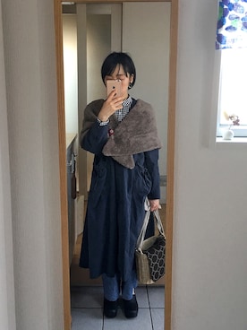 「chambre de charme（シャンブルドゥシャーム）のアイテム（ワンピース）」を使った、okonomixさん（レディース・158cm）の冬コーディネート