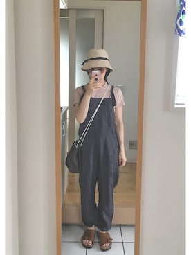 「Handmade（ハンドメイド）のアイテム（サロペット/オーバーオール）」を使った、okonomixさん（レディース・158cm）の夏コーディネート
