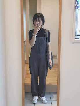 「Handmade（ハンドメイド）のアイテム（サロペット/オーバーオール）」を使った、okonomixさん（レディース・158cm）の秋コーディネート