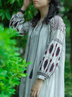 「sara mallika（サラ マリカ）のアイテム（ワンピース）」を使った、Atsuki Yumikuraさん（レディース・160cm）の春コーディネート
