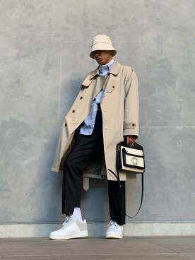 「バーバリー」｜「アイテム（トレンチコート）」を使った、lilac  fictionさん（メンズ・172cm）の冬コーディネート