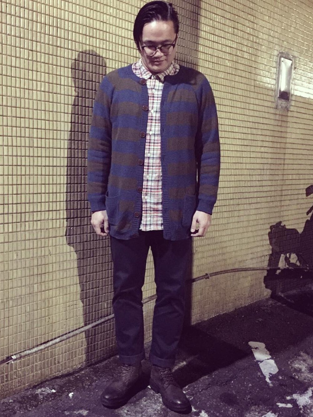 「古著」｜「patagoniaのアイテム（シャツ/ブラウス、その他）」を使った、君暘 沈さん（メンズ・178cm）の秋コーディネートの1枚目の写真