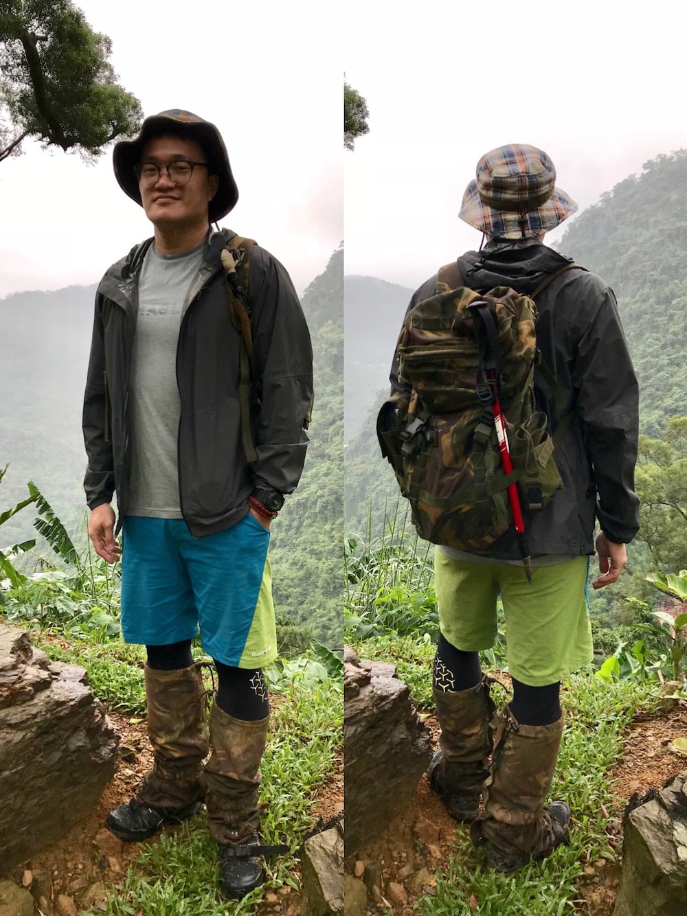 「Columbia、山ボーイ、山」｜「Tru Specのアイテム（スタジャン、グレー系）」を使った、君暘 沈さん（メンズ・178cm）の秋コーディネートの1枚目の写真