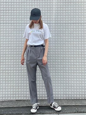 「キャップ女子」｜マノミクさん（レディース・170cm）の春コーディネート