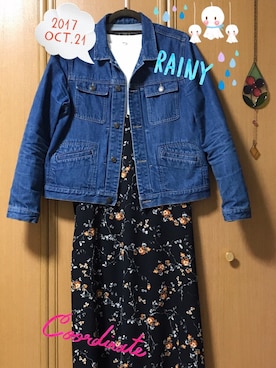 「UNIQLO（ユニクロ）のリブボートネックT（5分袖）（Tシャツ/カットソー、ホワイト系）」を使った、miyukiさん（レディース・163cm）の秋コーディネート