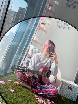 「plaid」｜「アイテム（スウェット）」を使った、チュミ君さん（レディース・162cm）の夏コーディネート