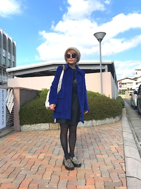 「miu miu（ミュウミュウ）のアイテム（ピーコート）」を使った、ぽん酢。さん（レディース・153cm）の冬コーディネート