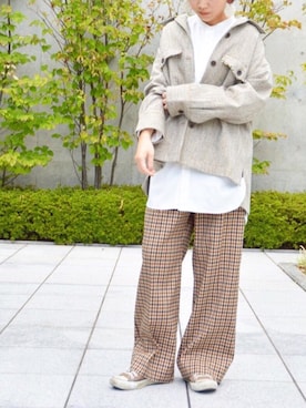 「Johnbull Private labo（ジョンブルプライベートラボ）のアイテム（その他アウター）」を使った、mihnaさん（レディース・158cm）の秋コーディネート
