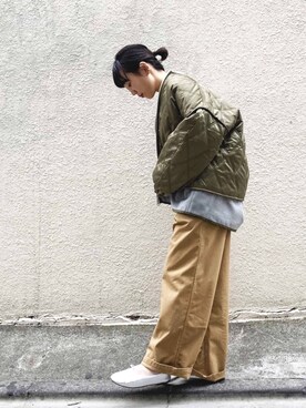 「Johnbull Private labo（ジョンブルプライベートラボ）のアイテム（ジャケット/アウター）」を使った、mihnaさん（レディース・159cm）の秋コーディネート